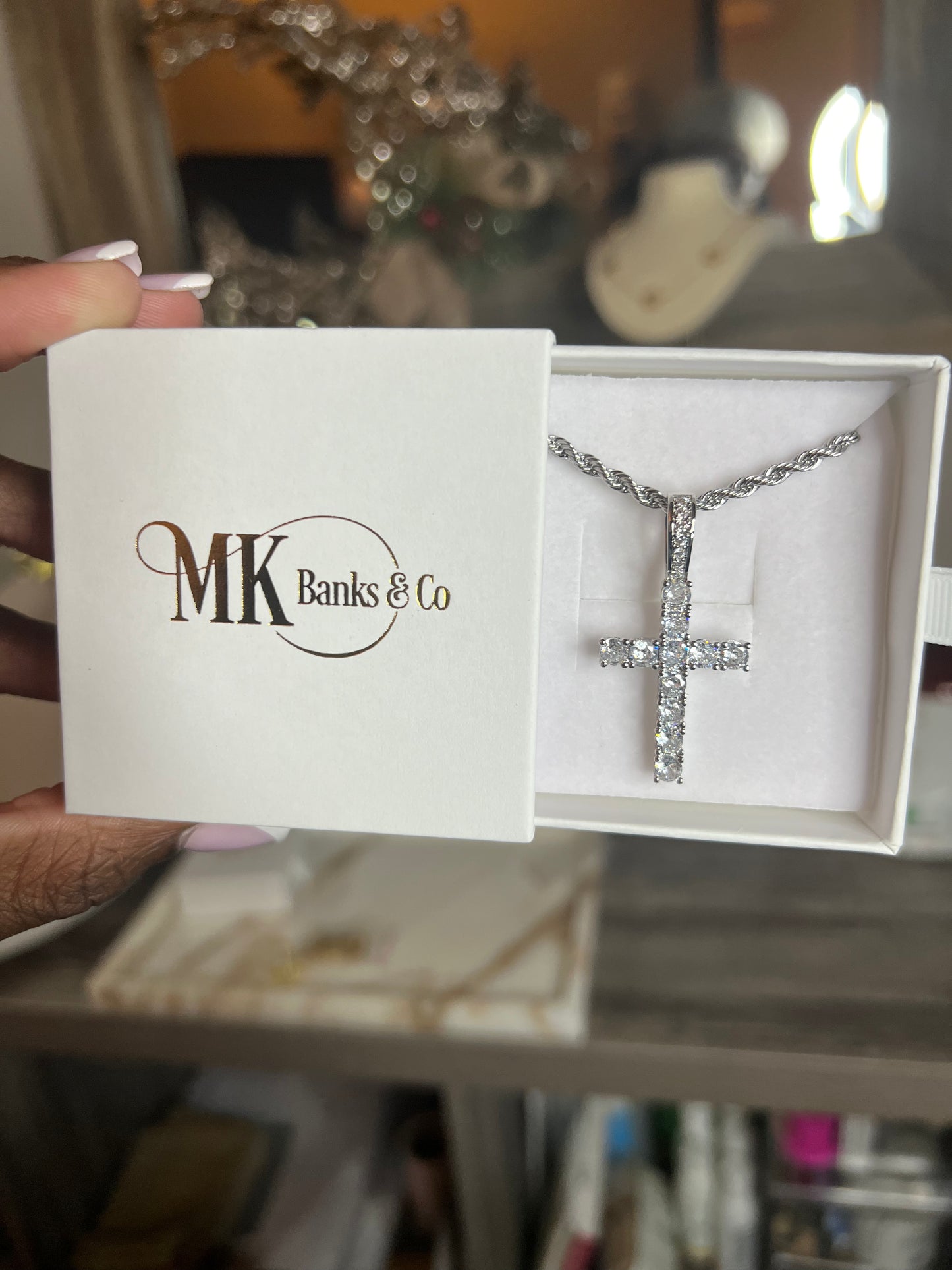 Icy Cross Necklace