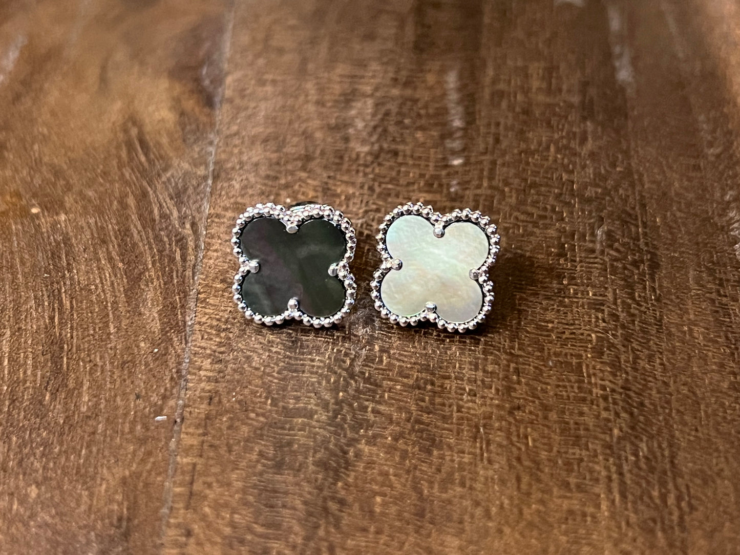 Scarlet Clover Earrings ~ Silver