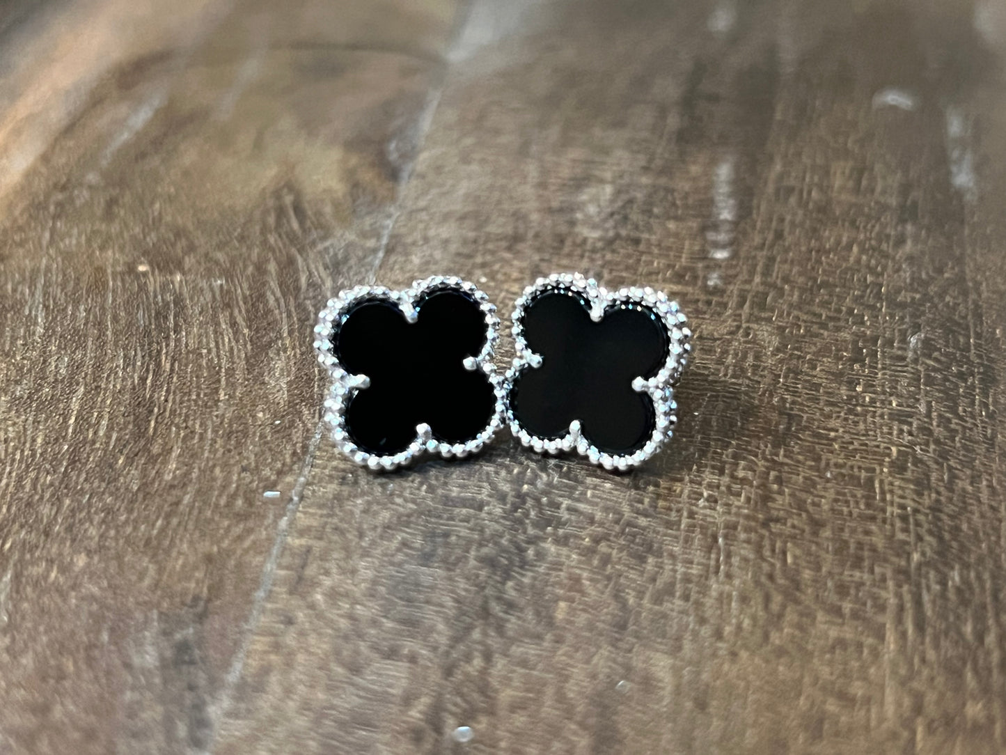 Scarlet Clover Earrings ~ Silver