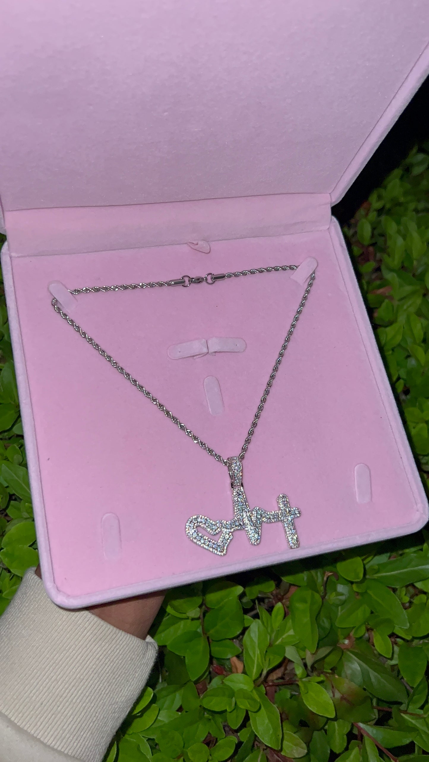 Diamond Heart Beat Cross Necklace