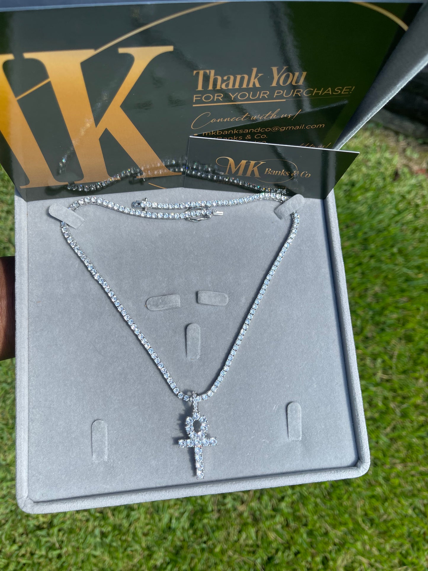 Icy Ankh Cross Necklace