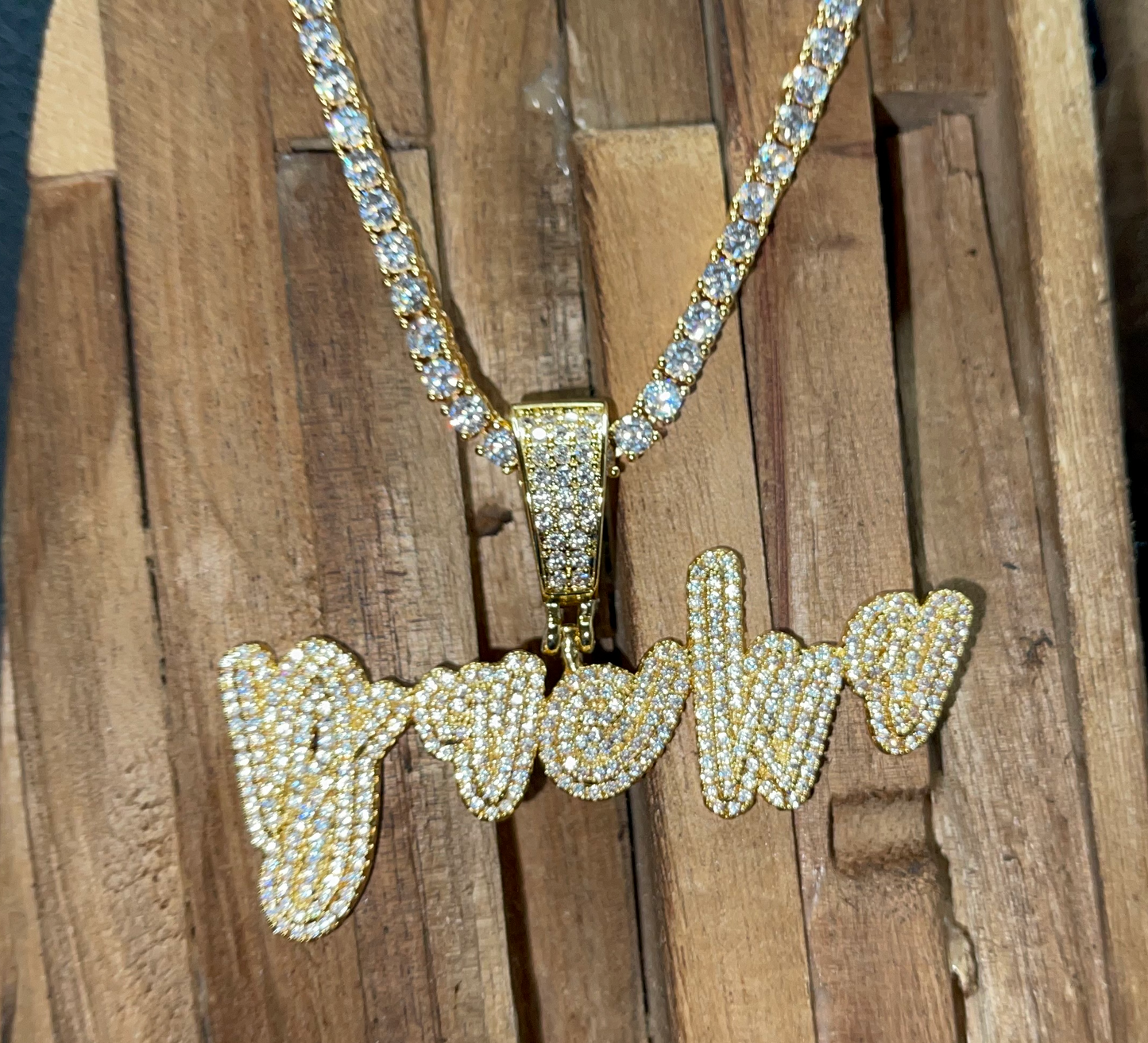 Icy Nameplate Necklace
