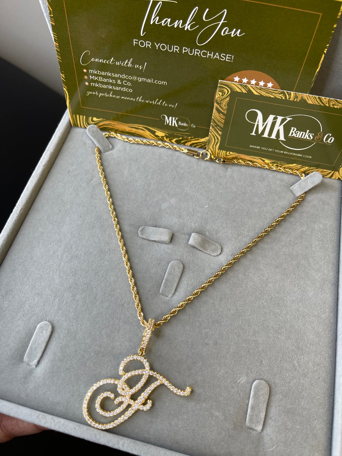 Diamond Cursive Initial Necklace