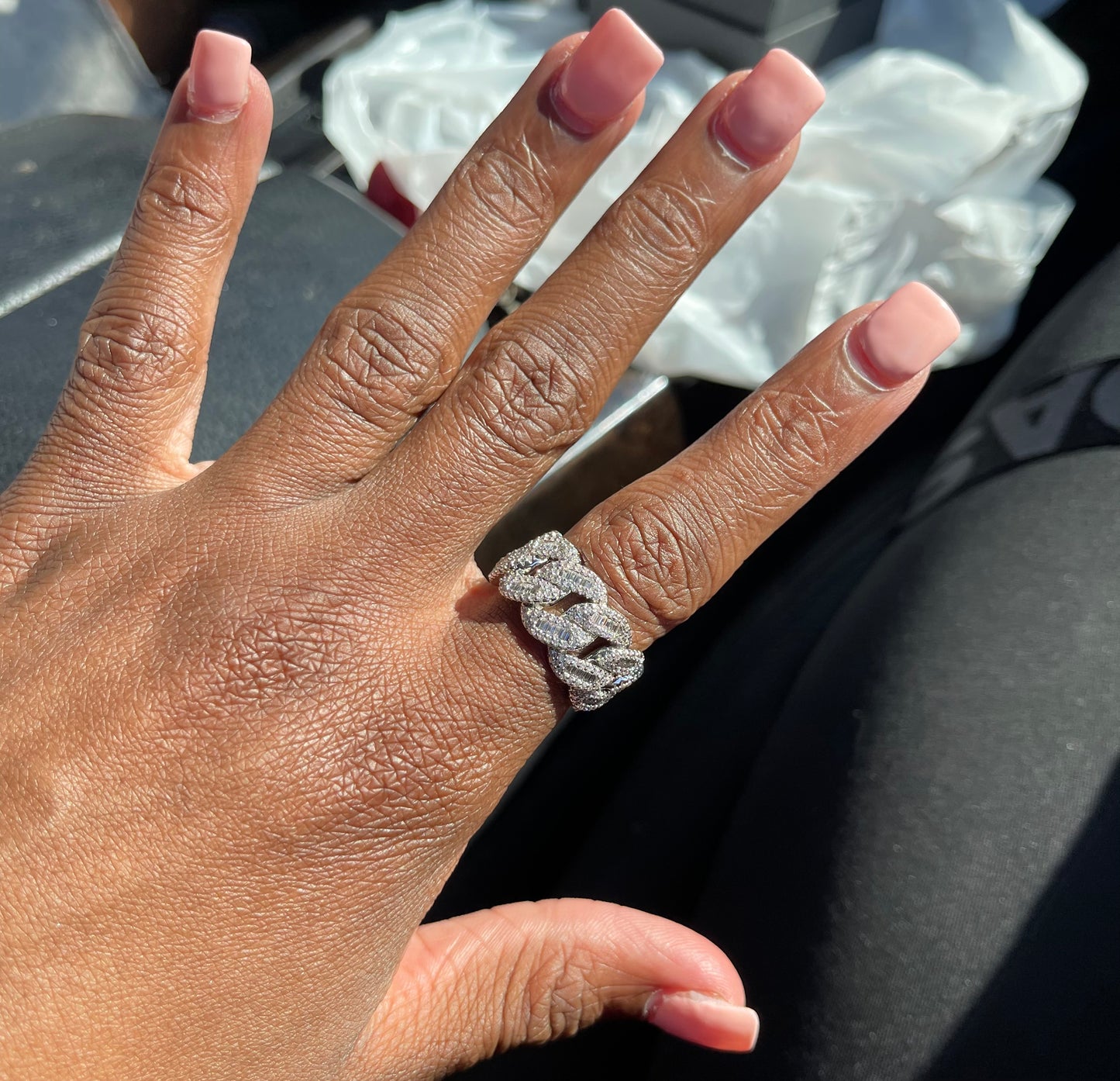 Baguette Cut Cuban Ring