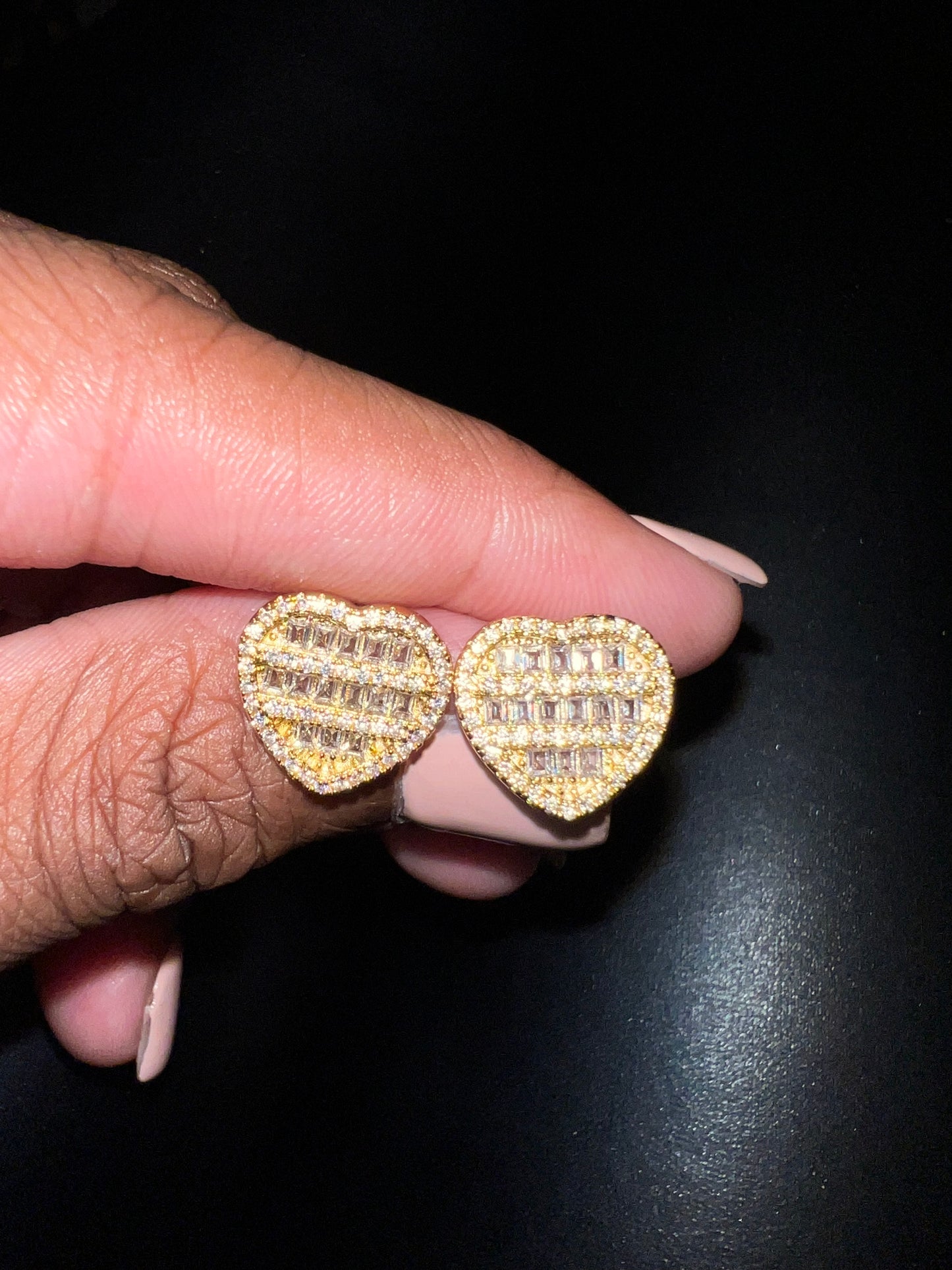 Baguette Heart Earrings