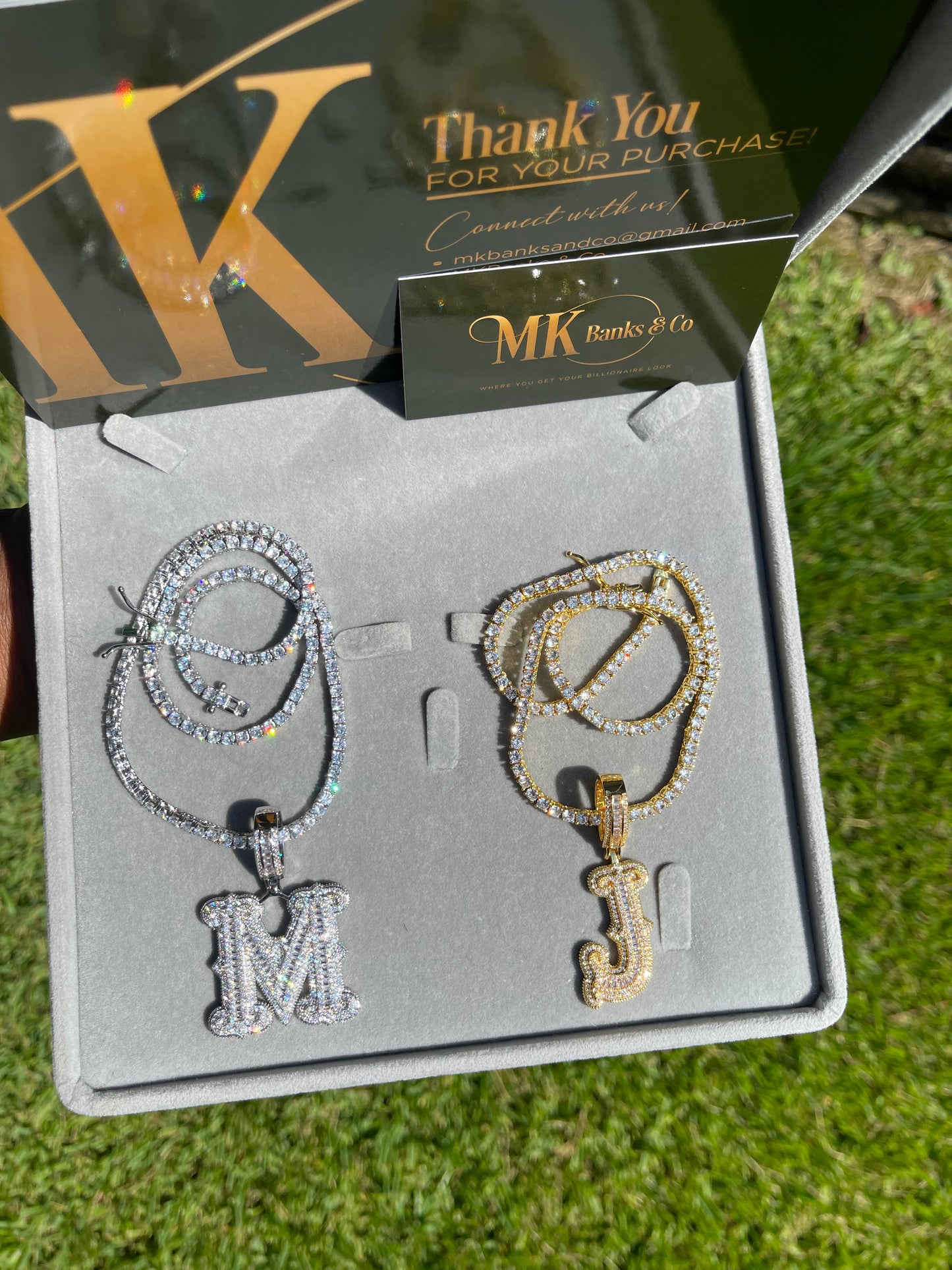 Frosted Initial Necklace