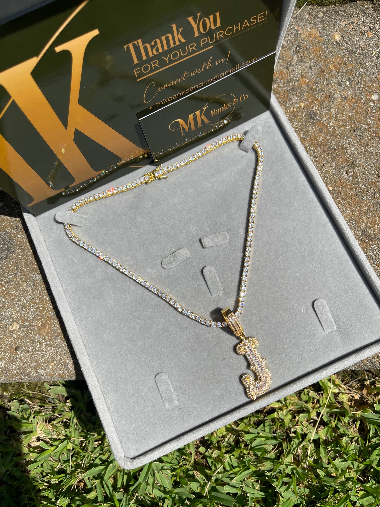 Frosted Initial Necklace