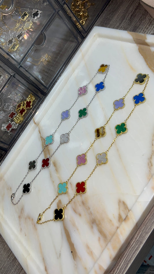 Kylie Clover Necklace ~ Multicolor