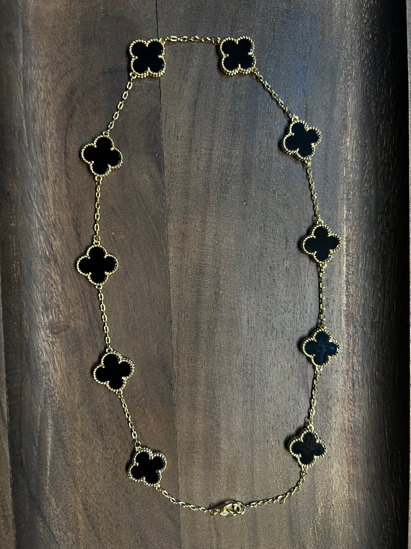 Zuri Clover Necklace ~ Black