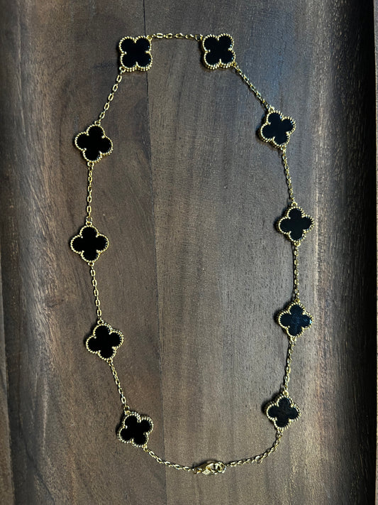Zuri Clover Necklace ~ Black