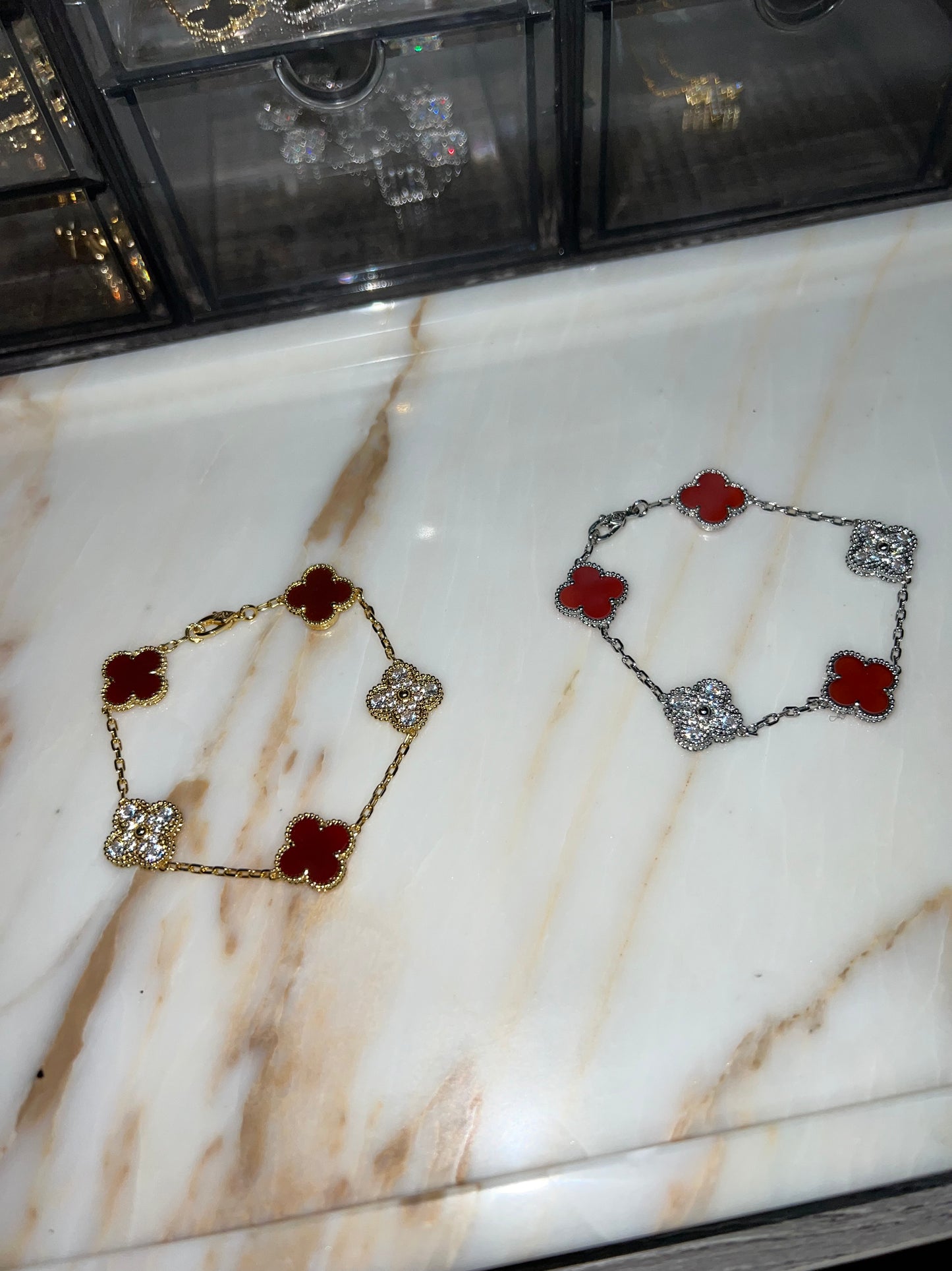 Willow Clover Bracelet ~ Red