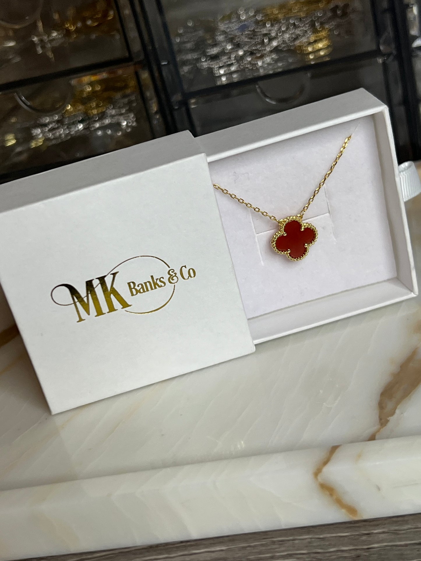 Scarlett Clover Necklace ~ Gold
