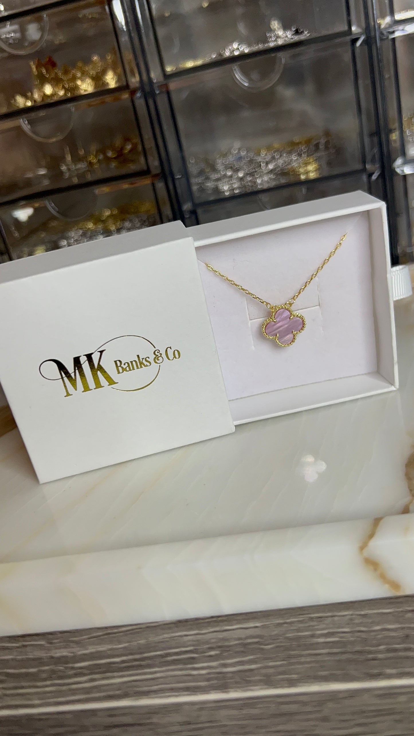 Scarlett Clover Necklace ~ Gold