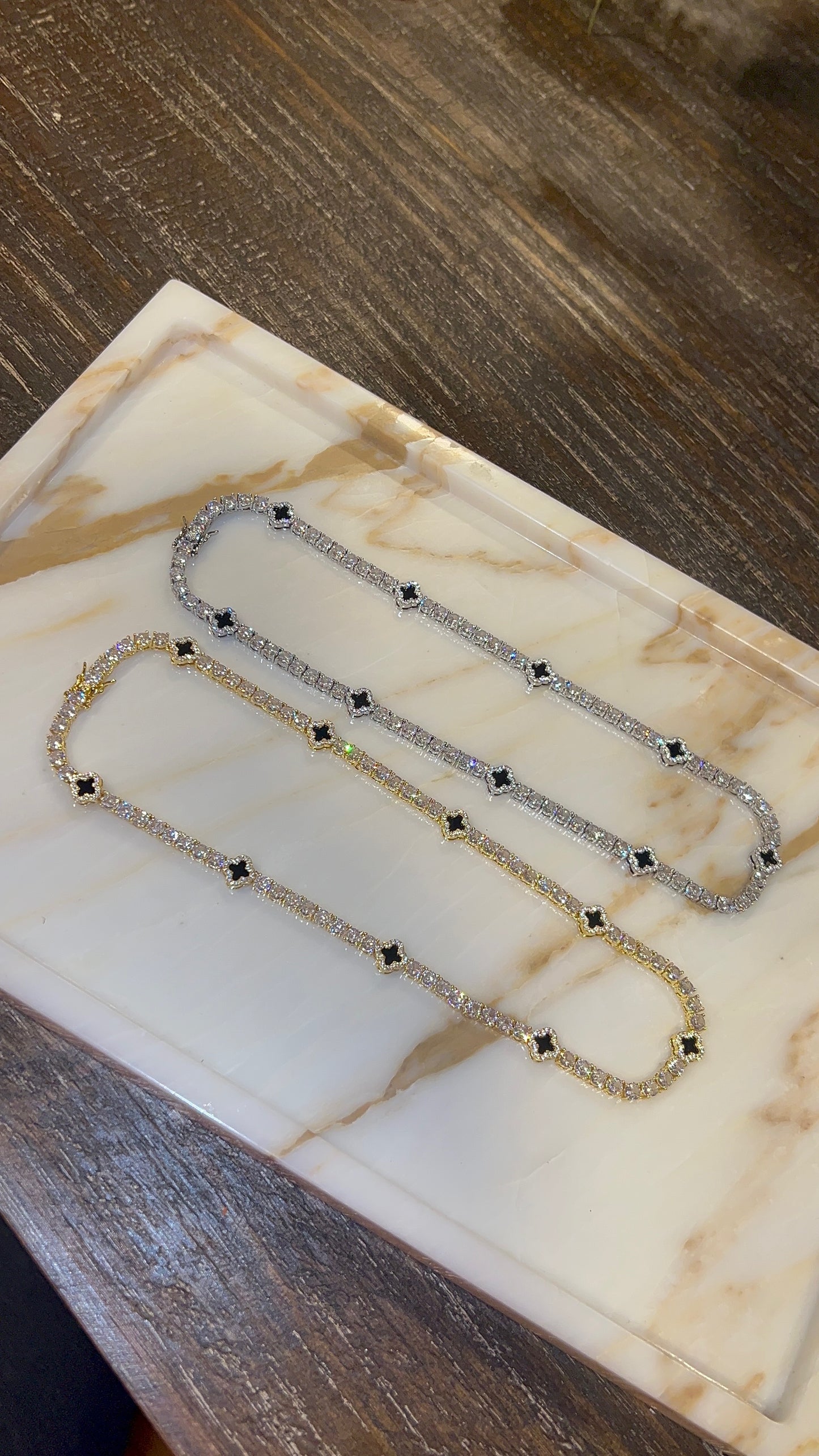 Icy Clover Tennis Necklace