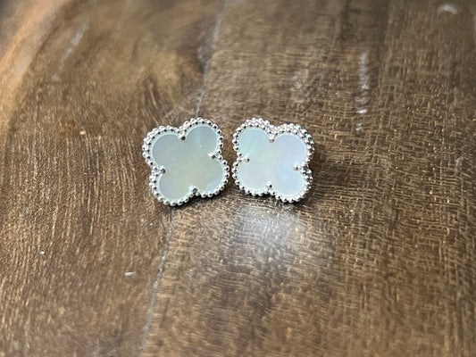 Scarlet Clover Earrings ~ Silver