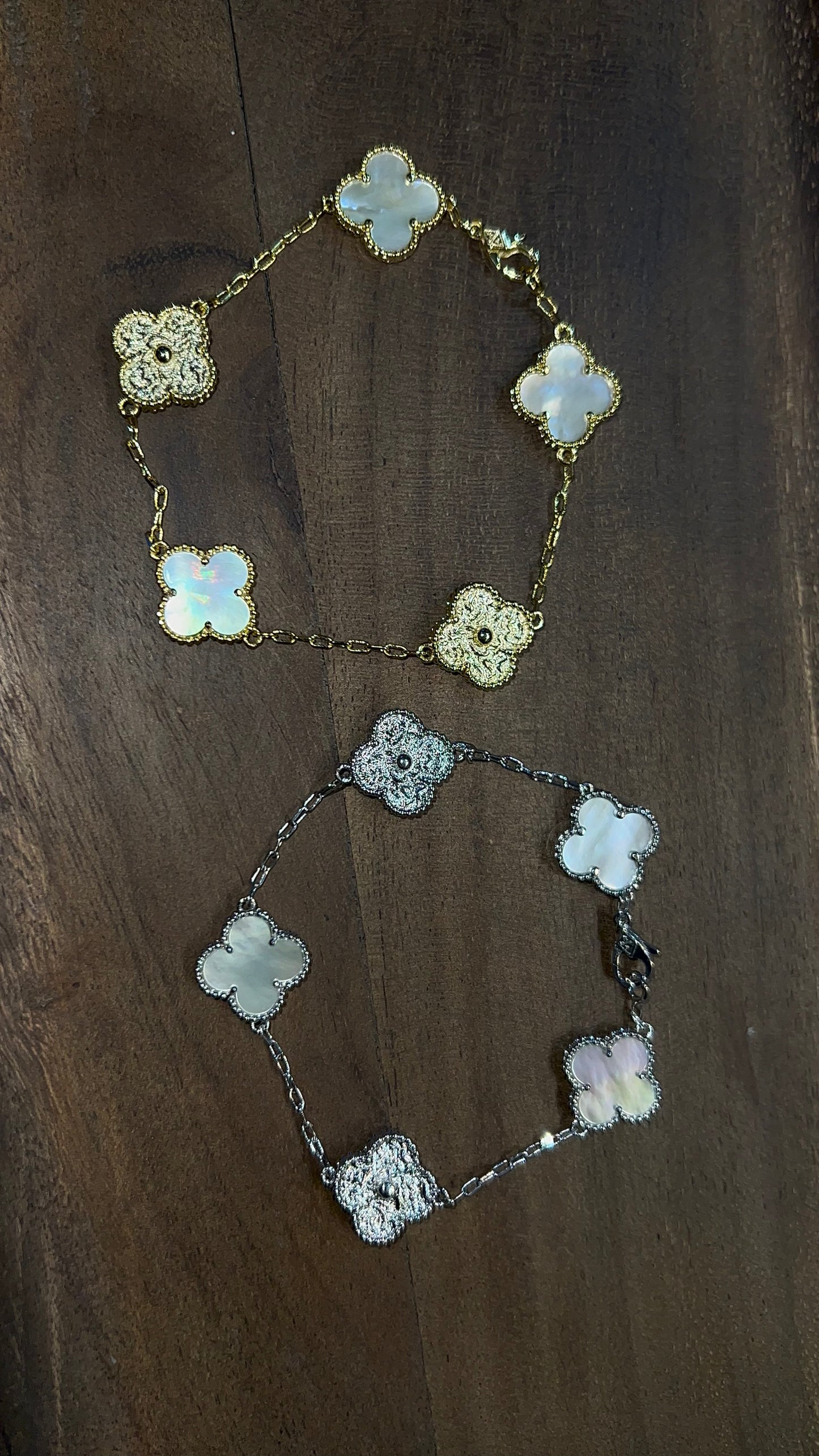 Demi Clover Bracelet ~ White