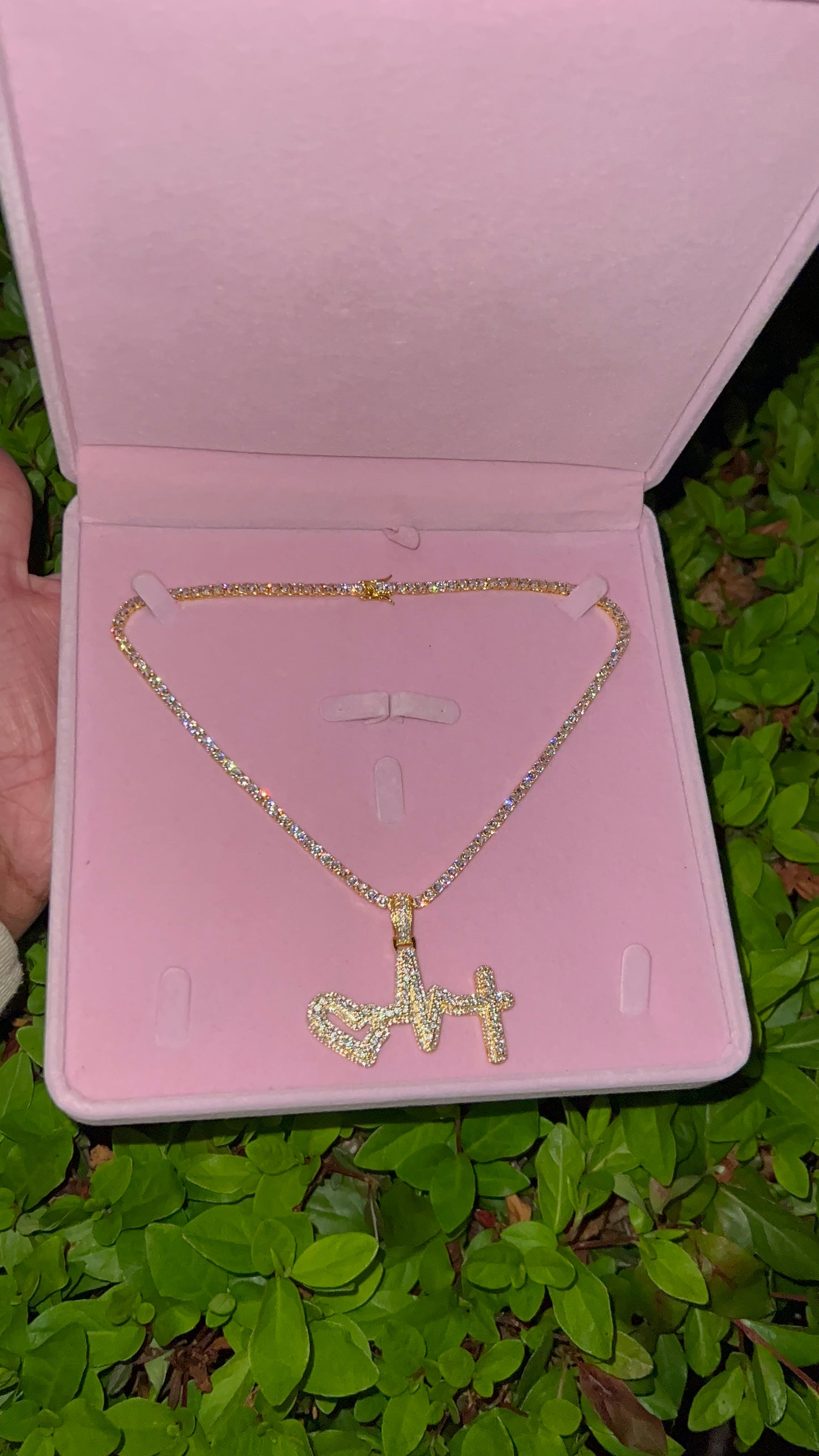 Diamond Heart Beat Cross Necklace