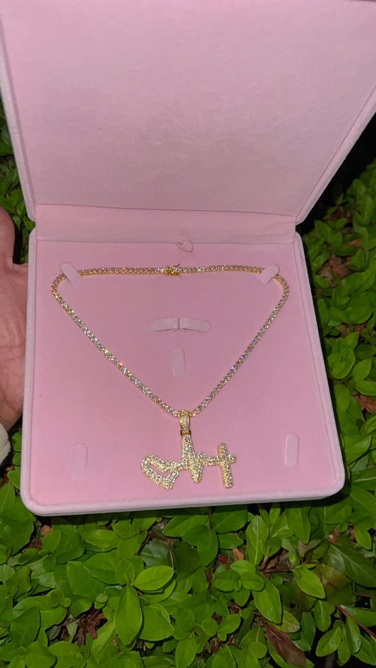 Diamond Heart Beat Cross Necklace