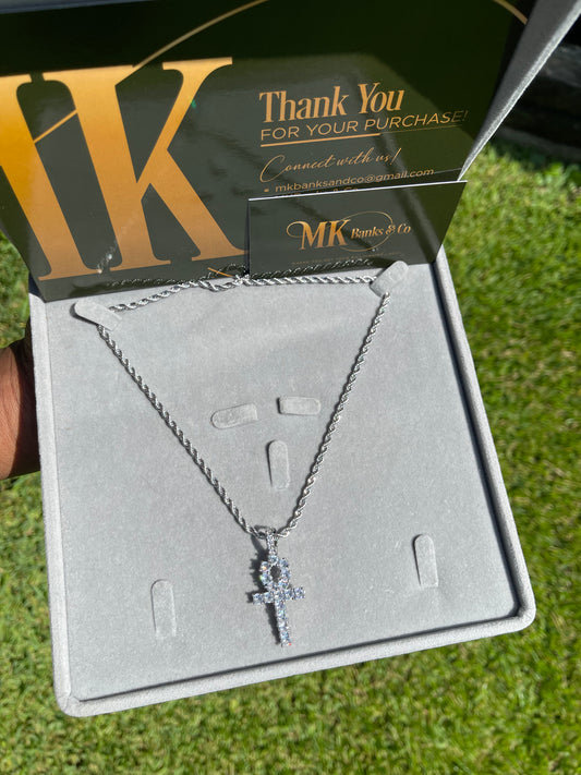 Icy Ankh Cross Necklace