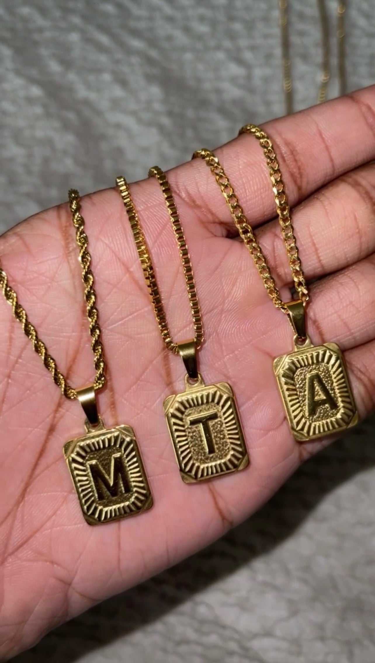 Vintage Gold Initial Necklace