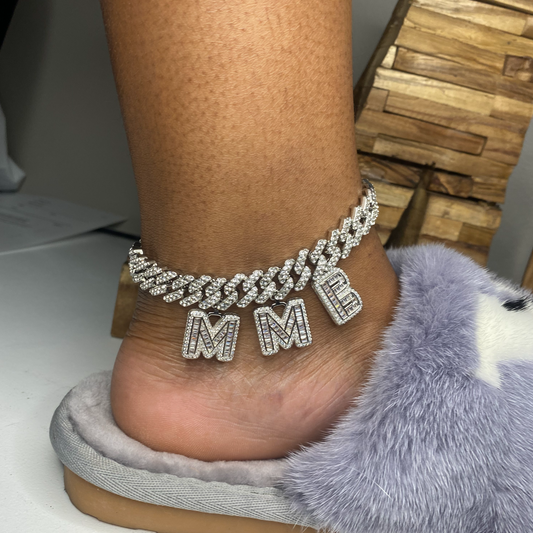 Custom Diamond Cuban Link Anklet