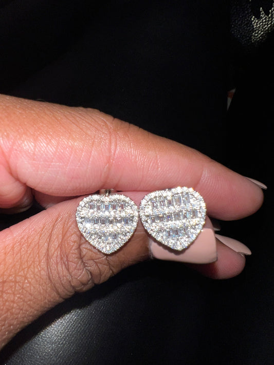 Baguette Heart Earrings