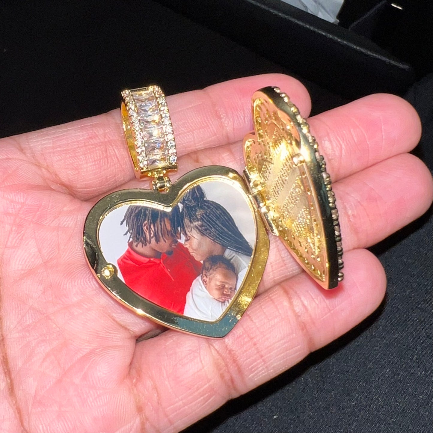 Icy Heart Photo Pendant Necklace