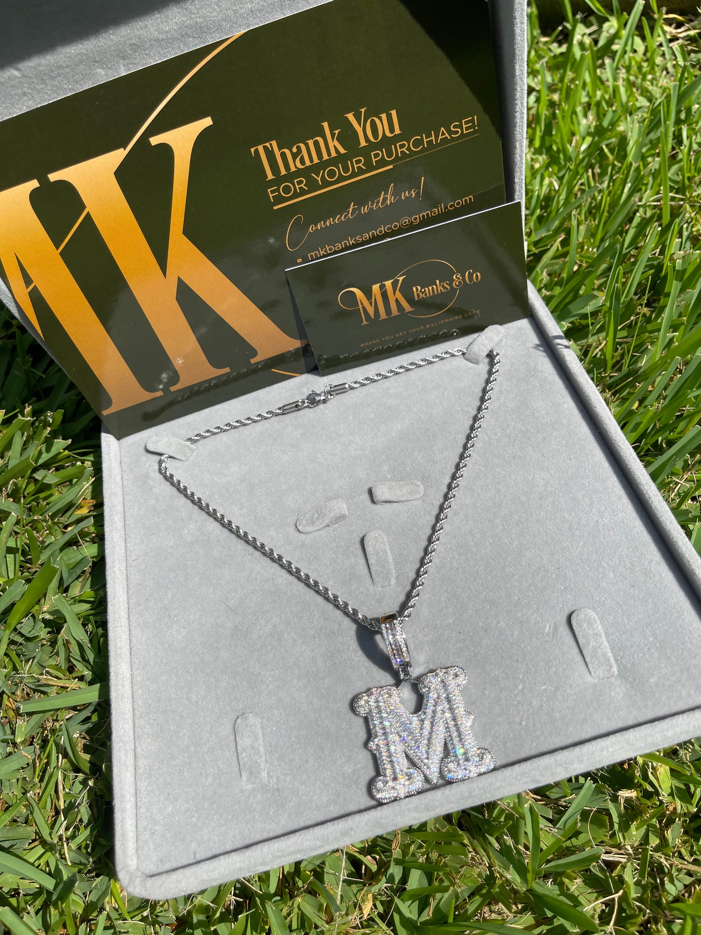 Frosted Initial Necklace