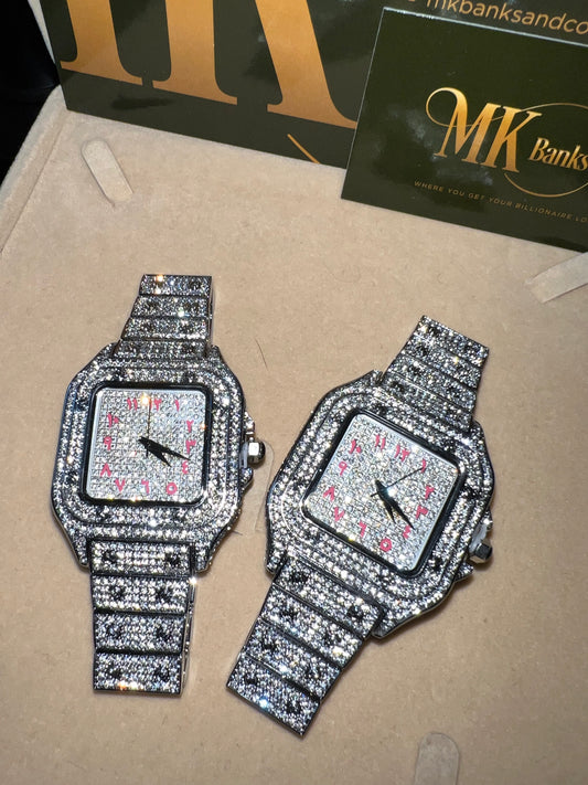 Exotic SquareFace Watch (Pink Roman Numerals)