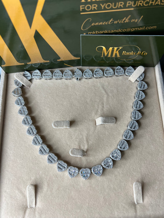 Icy Baguette Heart Necklace
