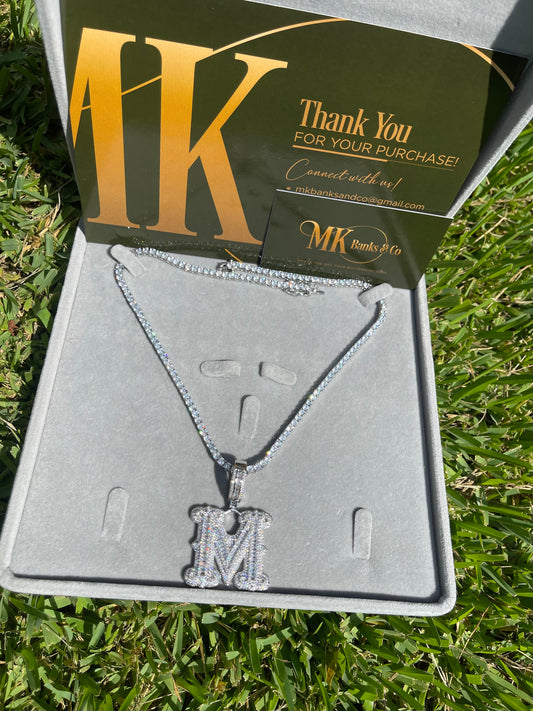 Frosted Initial Necklace